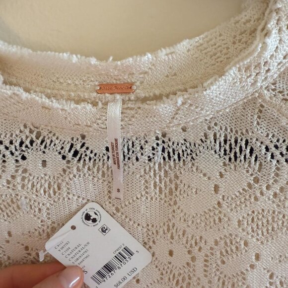 Free People Women's Lace Cream and White Shirt - Picture 5 of 5